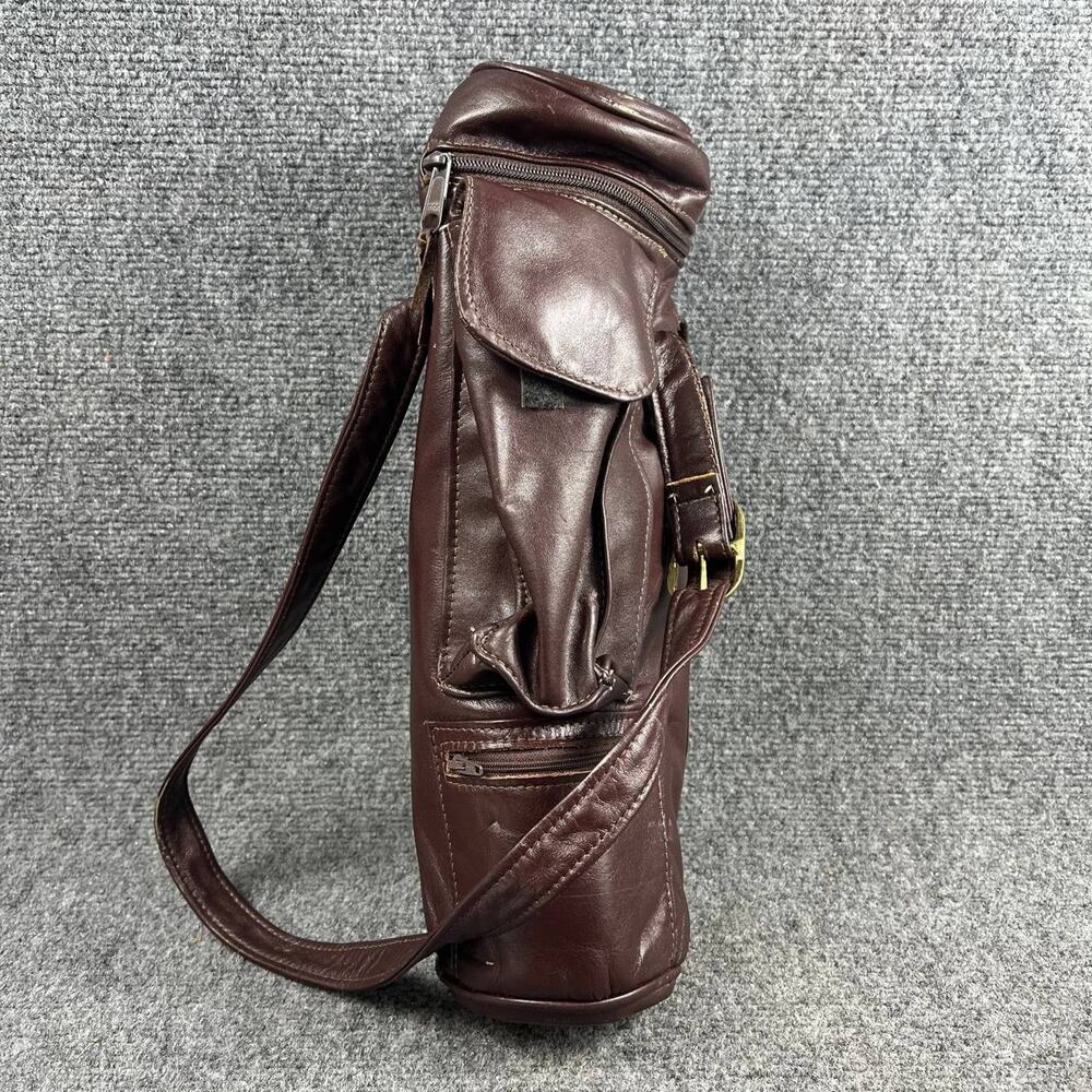 Vintage Camera Bag Brown Leather-Look w/ Leica Embossed Lid — Damage/Read